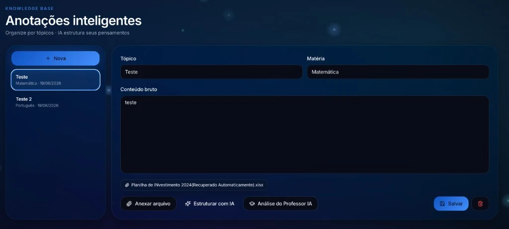 Tela de Anotações Inteligentes